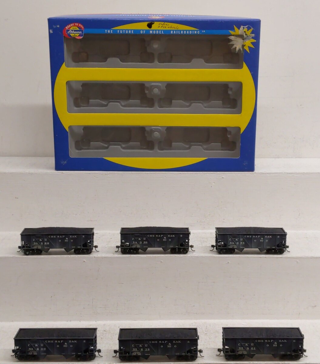 Athearn 91174 HO Weathered Chesapeake & Ohio 34' 2 Bay Hopper Cars (Set of 6) LN/Box