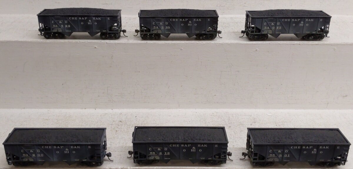 Athearn 91174 HO Weathered Chesapeake & Ohio 34' 2 Bay Hopper Cars (Set of 6) LN/Box
