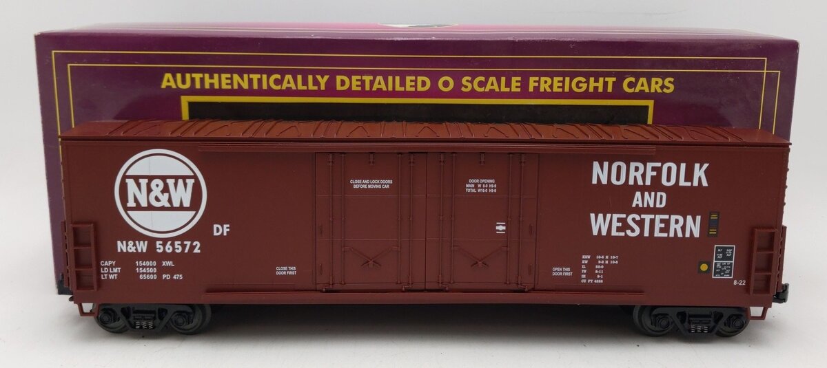 MTH 20-93033 O Gauge Norfolk & Western Double Plug Door Boxcar #56572 LN/Box