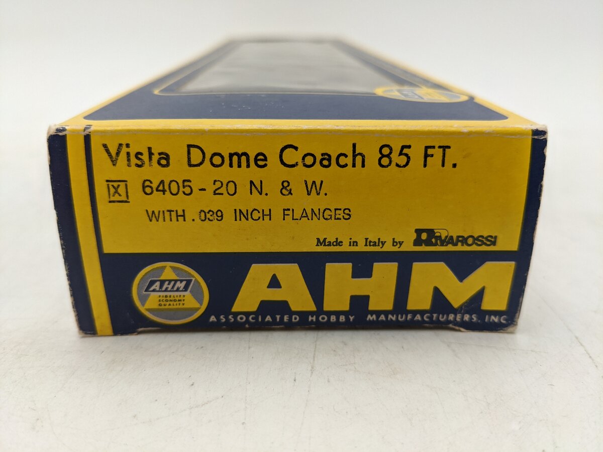 AHM 6405-20 HO Scale N.& W. Vista Dome Coach 85' Passenger Car #1611 EX/Box