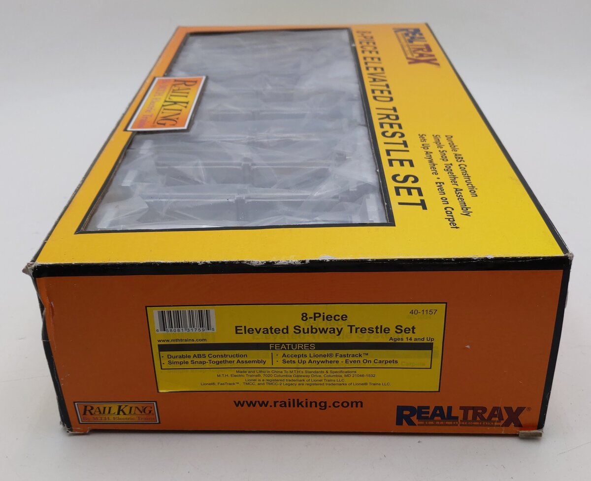 MTH 40-1157 O Lionel FasTrack Elevated Subway Trestle Set (Set of 8) LN/Box
