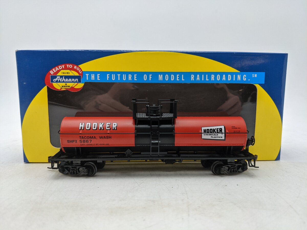 Athearn 7279 HO Scale Hooker Chemicals Chemical Tank Car #5867 EX/Box