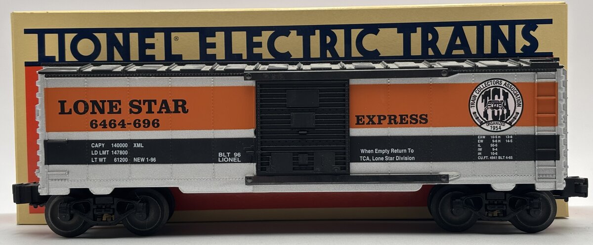 Lionel 6-52093 O Gauge TCA Lone Star Division Express Boxcar #6464-696 EX/Box