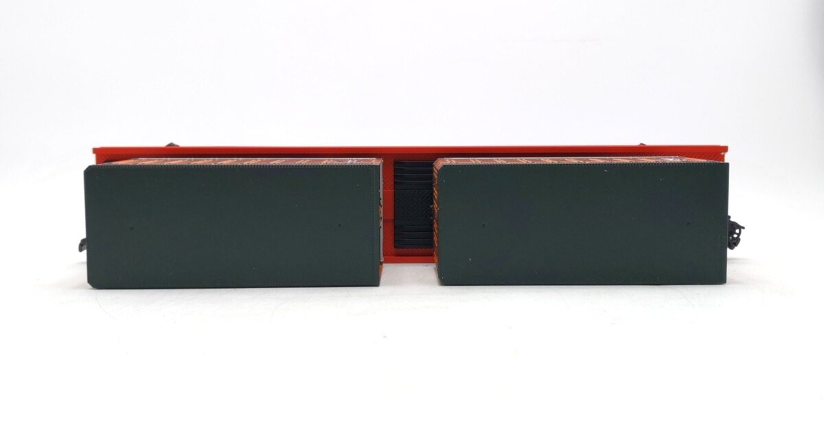 MTH 20-90006C Great Northern Flatcar with two 20' Trailers LN/Box