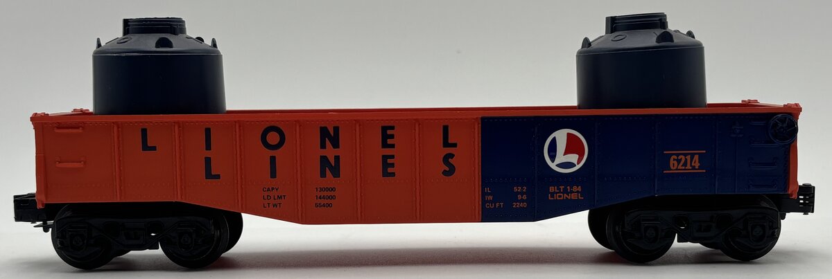 Lionel 6-6214 O Gauge Lionel Lines Gondola w/Canisters EX/Box