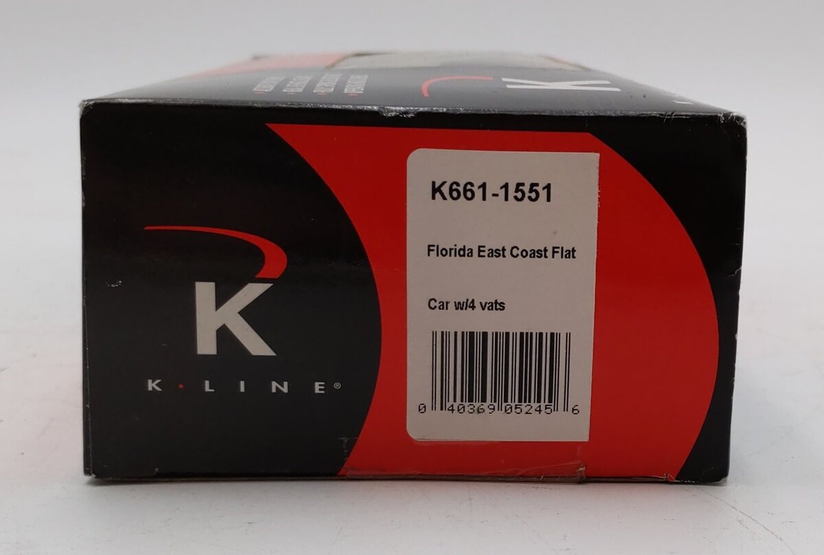 K-Line K661-1551 Florida East Coast Flat Car EX/Box