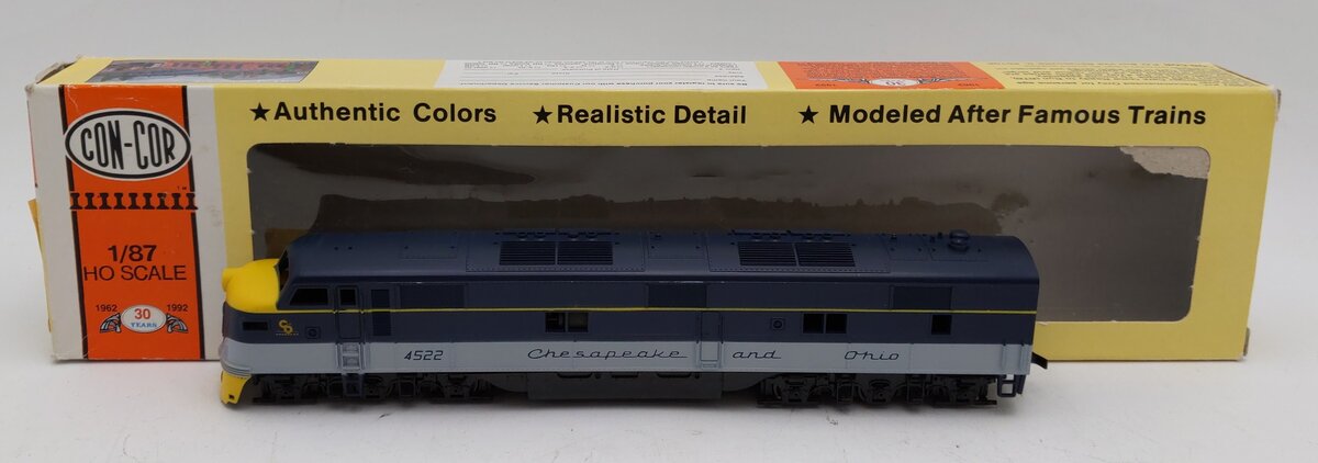 Con Cor 0015-002405 HO Chesapeake & Ohio EMD E7A Dummy Passenger Loco #4522 LN/Box