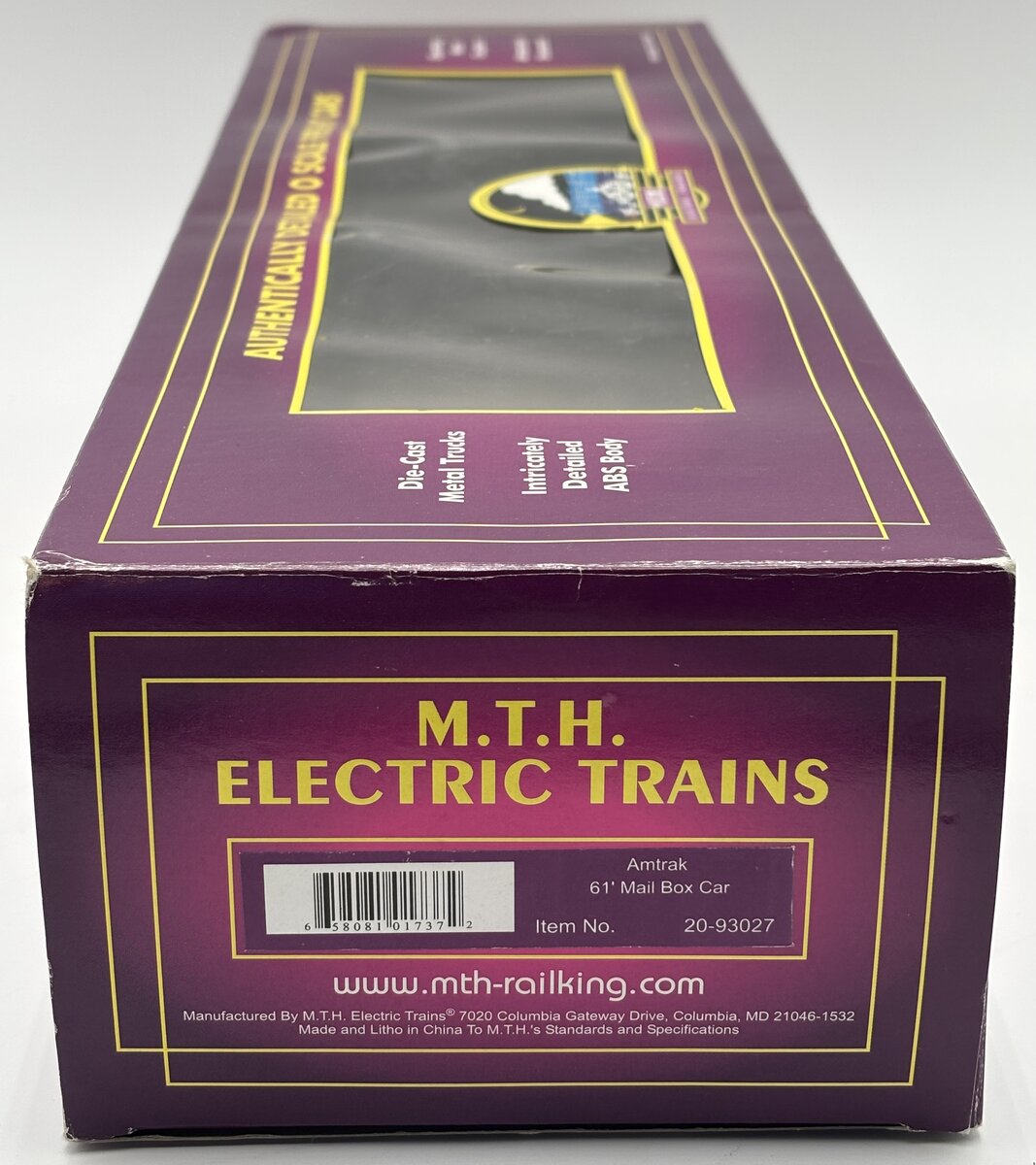 MTH 20-93027 O Gauge Amtrak 61' Mail Boxcar #1546 EX/Box