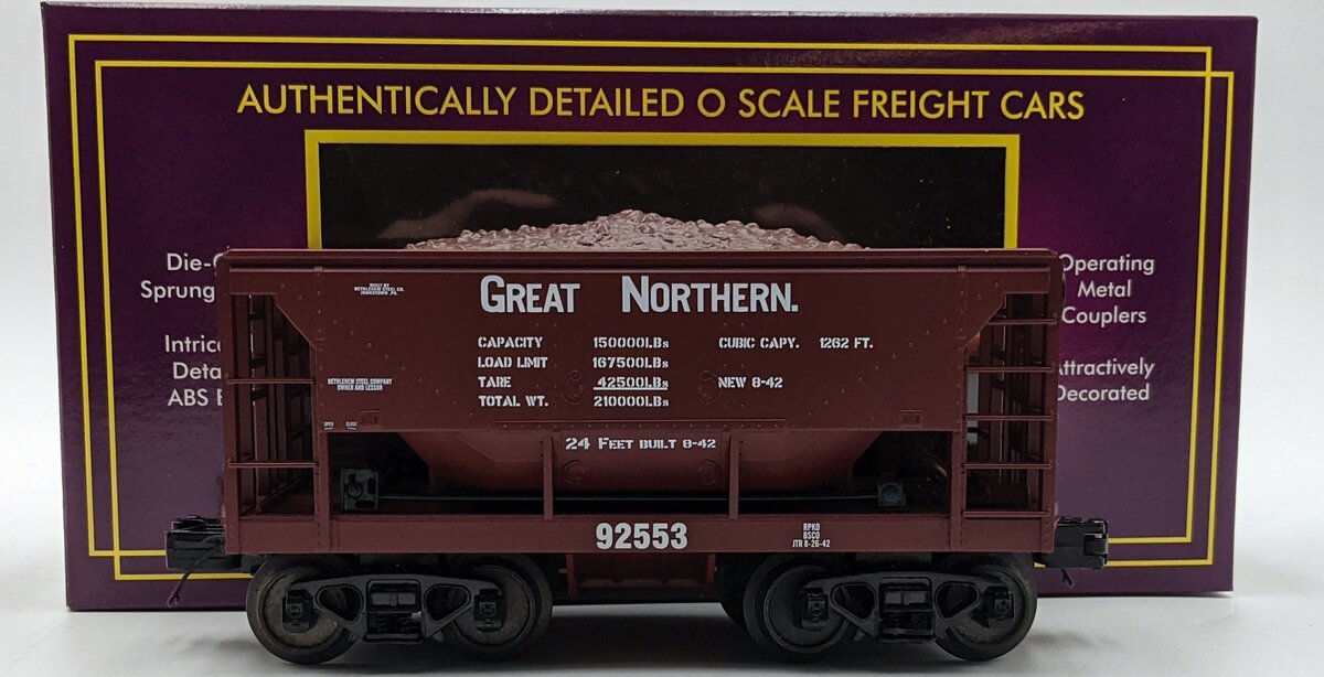 MTH 20-3387D O Great Northern Ore Car W/ Load #92553 NIB