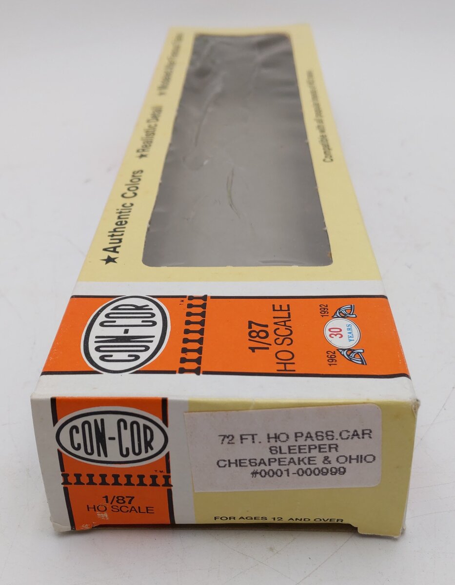 Con-Cor 0001-000999 HO Chesapeake & Ohio Dummy Passenger Coach Car Kit LN/Box