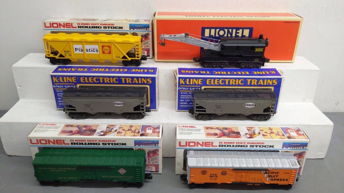 Assorted O Freight Cars K-7112, 6-19412, 6-9872, 6-9893, 6-6107 [6] EX/Box