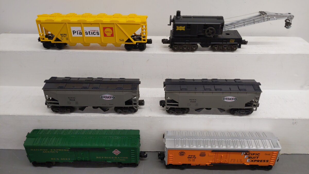 Assorted O Freight Cars K-7112, 6-19412, 6-9872, 6-9893, 6-6107 [6] EX/Box