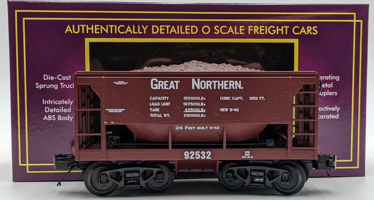 MTH 20-3387A O Great Northern Ore Car W/ Load #92532 NIB
