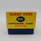 Dinky 651 1:43 Vintage Diecast Army Centurion Tank EX/Box