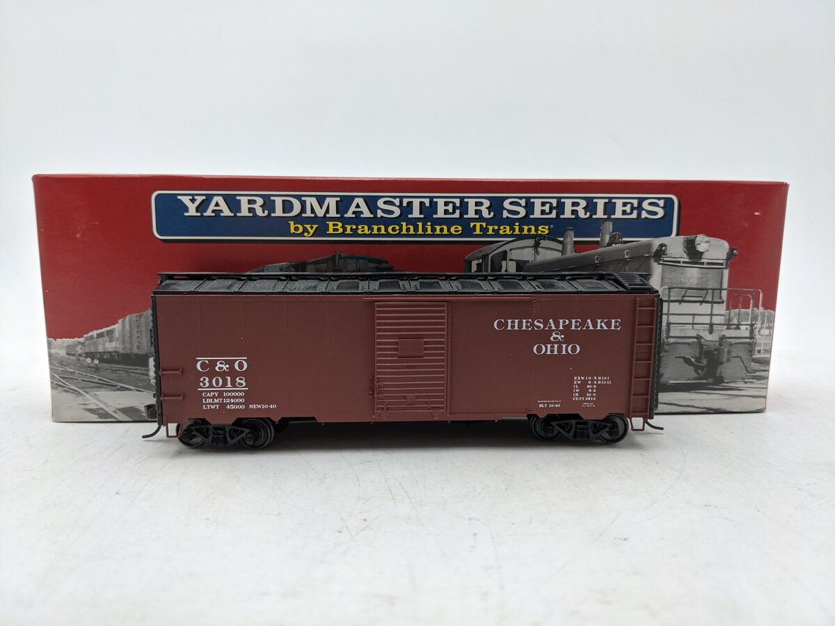 Branchline 8003 HO AAR 40' Chesapeake & Ohio Box Car #3018 Kit EX/Box