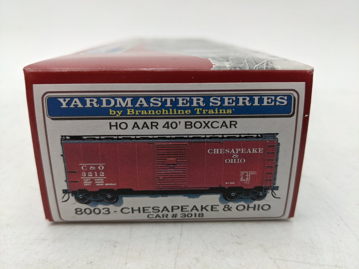 Branchline 8003 HO AAR 40' Chesapeake & Ohio Box Car #3018 Kit EX/Box