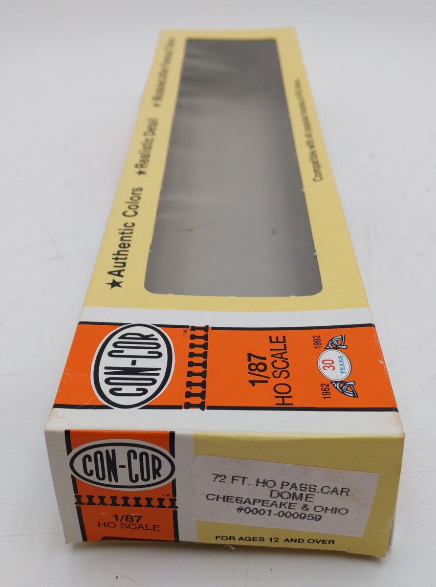 Con-Cor 0001-000959 HO Chesapeake & Ohio Dome Passenger Car EX/Box