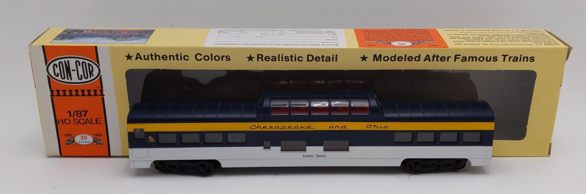 Con-Cor 0001-000959 HO Chesapeake & Ohio Dome Passenger Car EX/Box