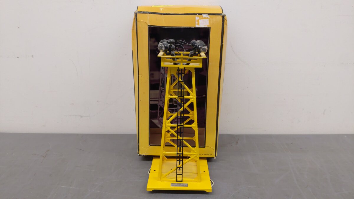 MTH 30-9025 O Gauge Yellow Floodlight Tower #395 EX/Box