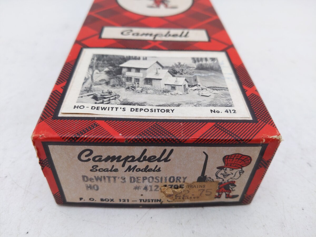 Campbell Scale Models 412 HO DeWitt''s Depository Building Craftsman Kit EX/Box