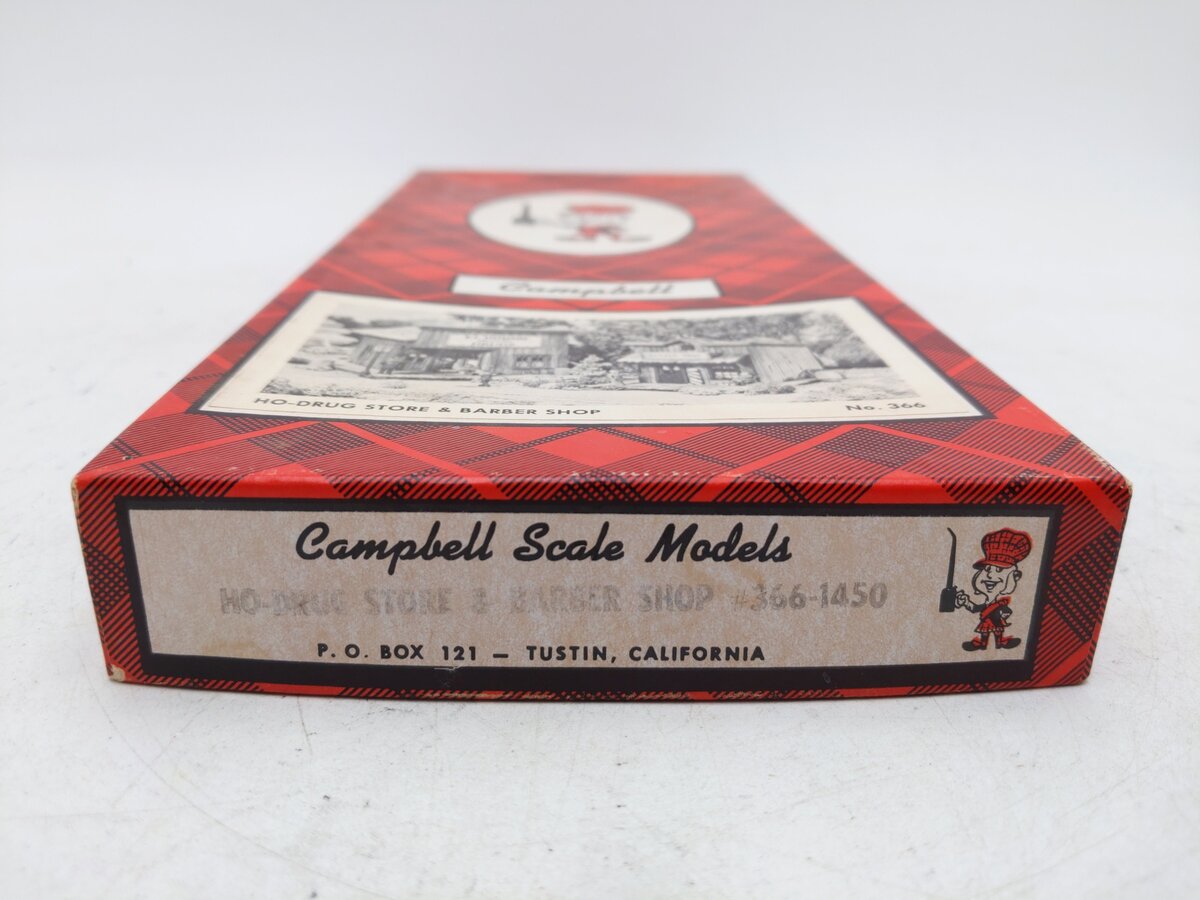 Campbell 366-1450 HO Scale Drug Store & Barber Shop Kit EX/Box