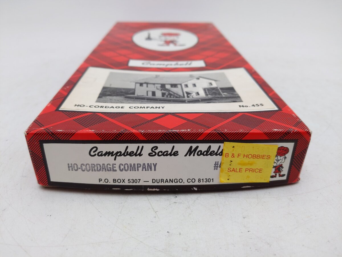 Campbell Scale Models 455 HO Cordage Company Building Craftsman Kit EX/Box