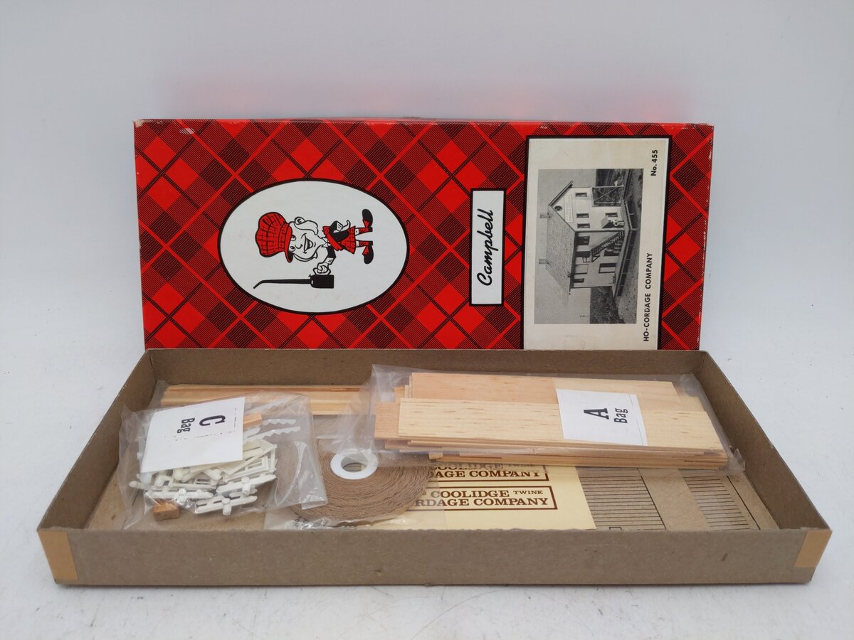 Campbell Scale Models 455 HO Cordage Company Building Craftsman Kit EX/Box