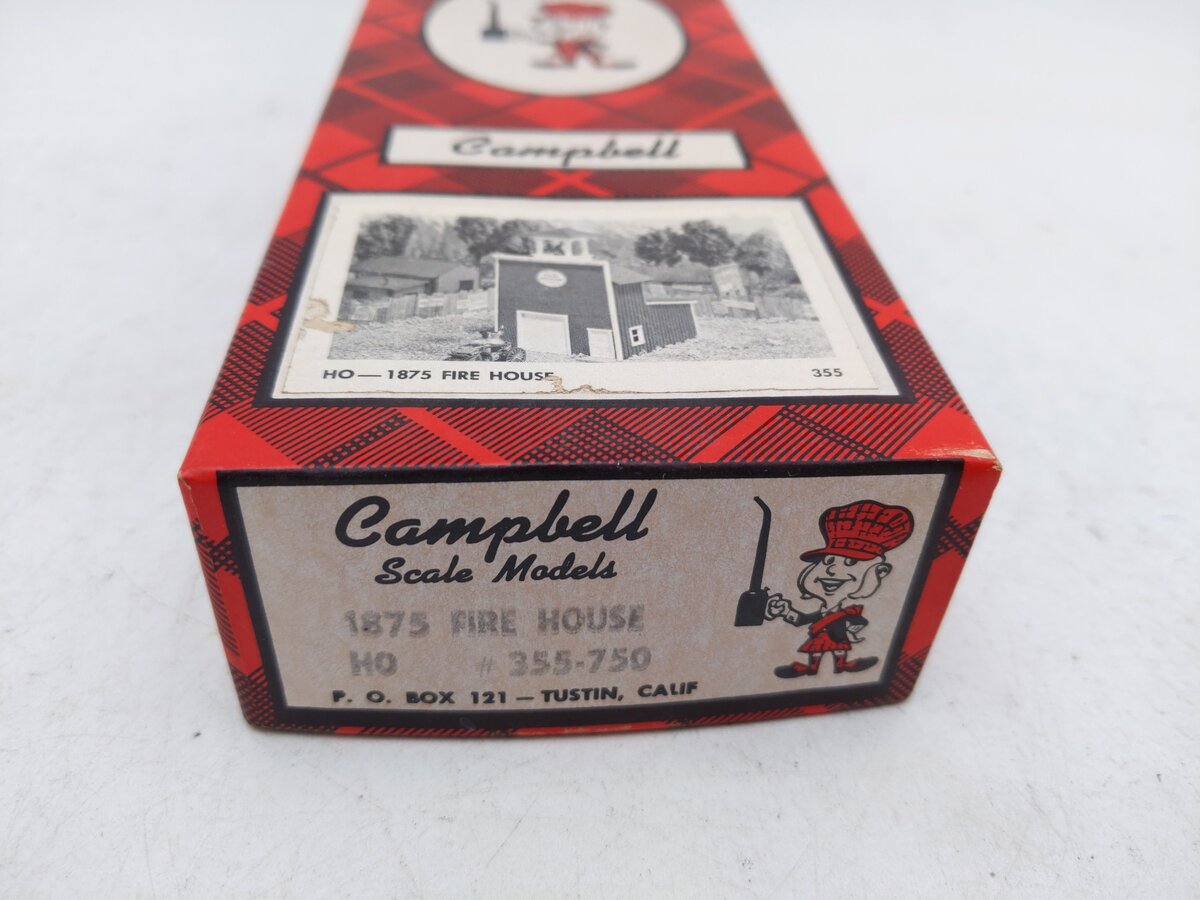 Campbell Scale Models 355 HO Scale 1875 Fire House Building Kit EX/Box