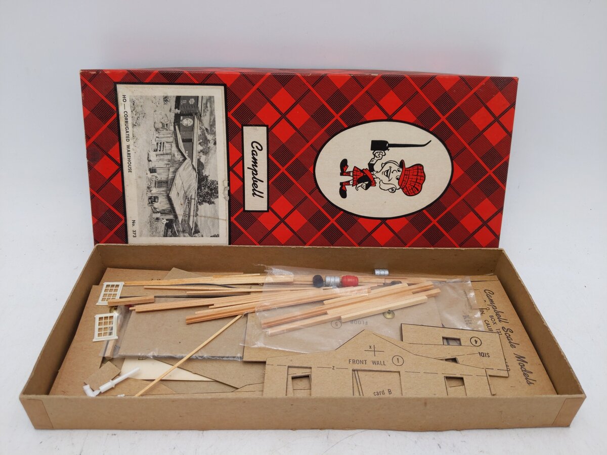 Campbell Scale Models 373 HO Corrugated Warehouse Building Kit EX/Box