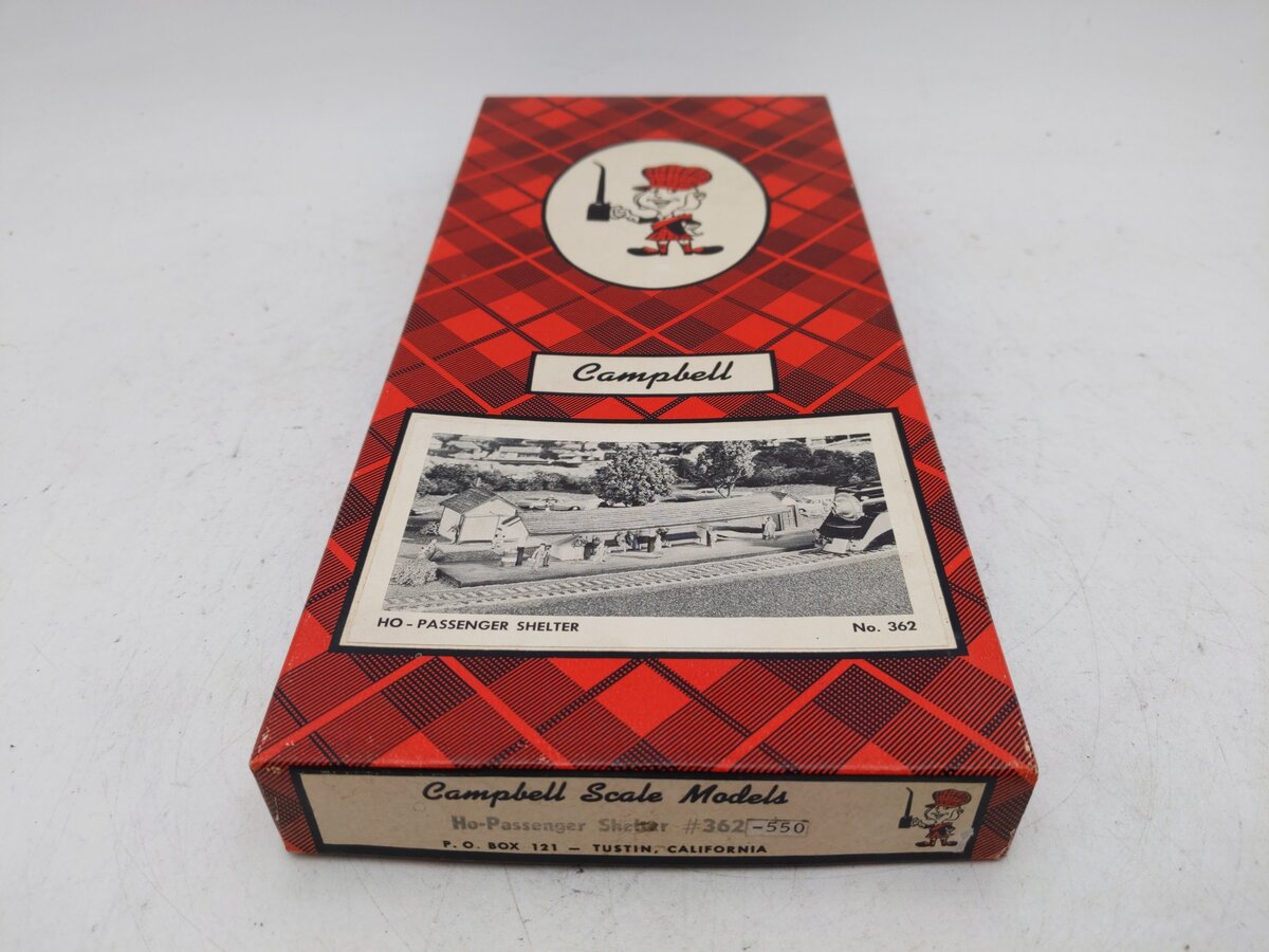 Campbell Scale Models 362 HO Scale Passenger Shelter Building Kit EX/Box