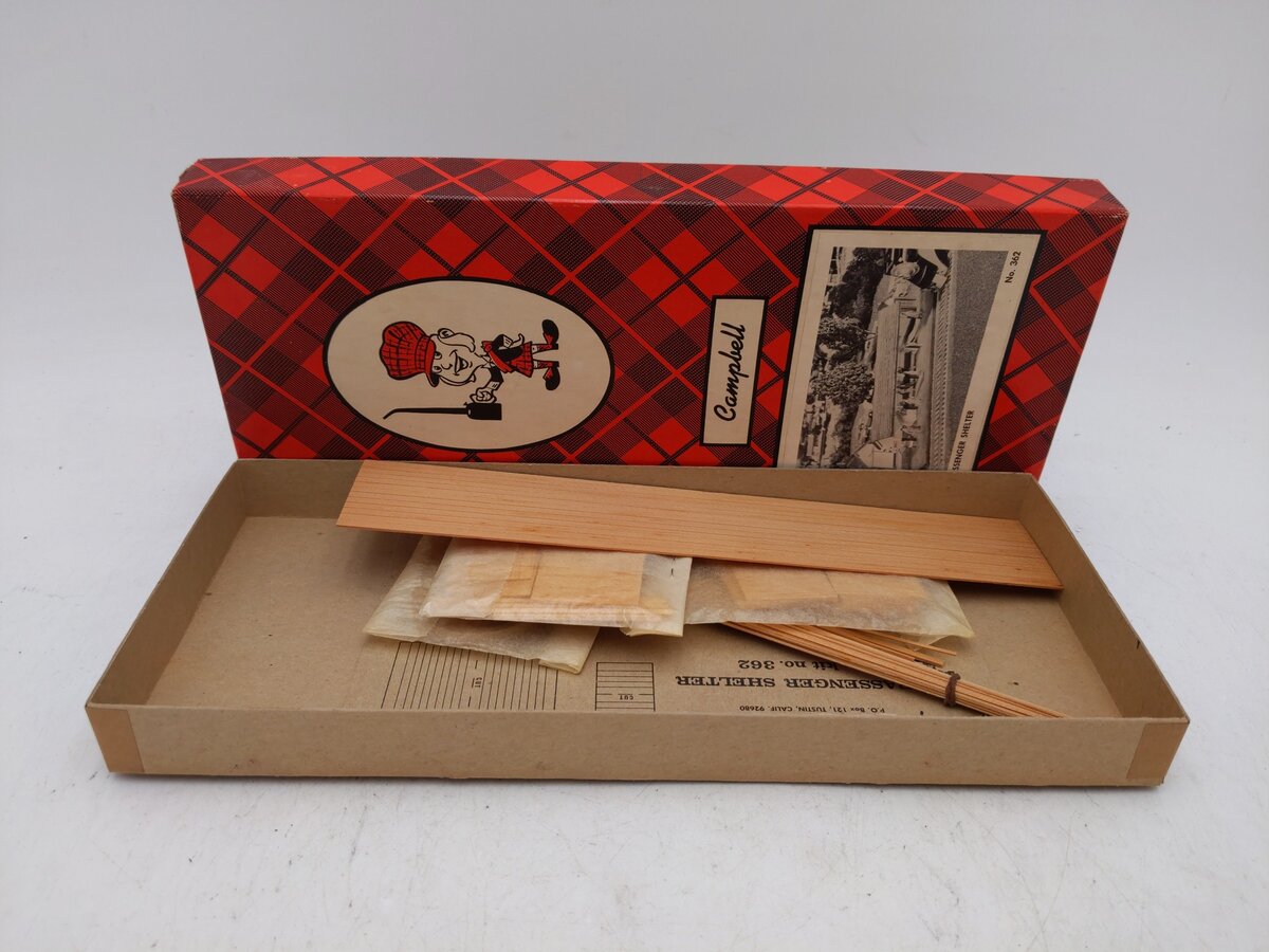 Campbell Scale Models 362 HO Scale Passenger Shelter Building Kit EX/Box