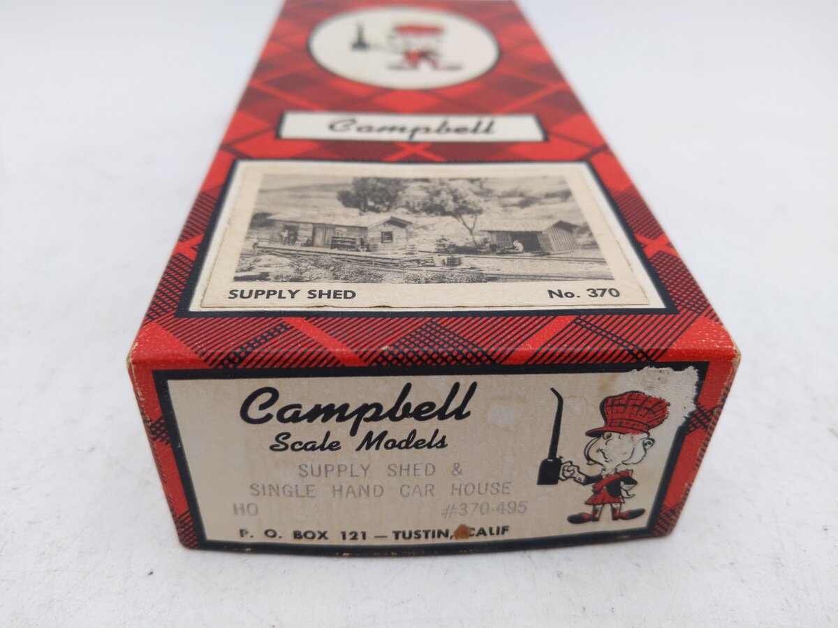 Campbell HO Scale Supply Shed & Single Hand Car House Kit EX/Box
