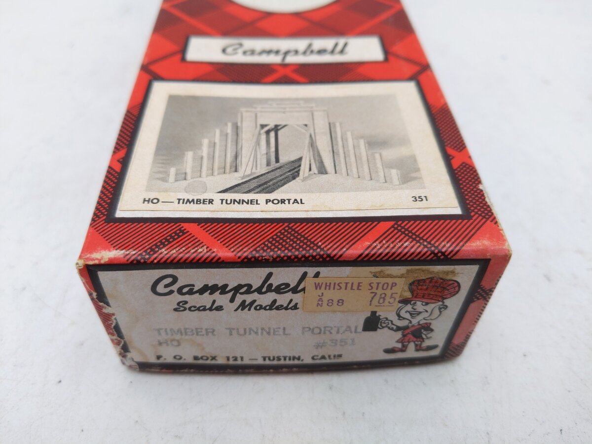 Campbell Scale Models 351 HO Timber Tunnel Portal Kit EX/Box