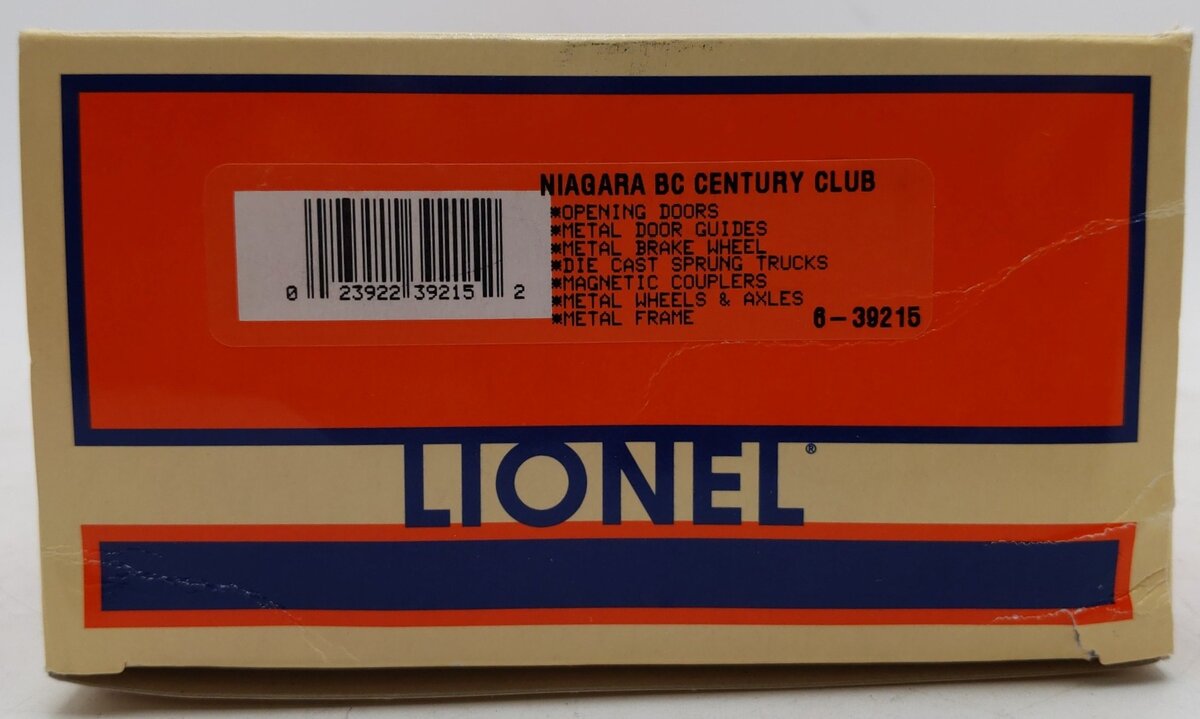 Lionel 6-39215 O New York Central Niagara BC Century Club Boxcar EX/Box