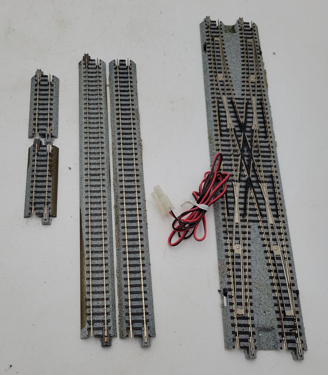 Kato 20-866-1 N Scale V7 Unitrack Double Crossover Track Set VG/Box
