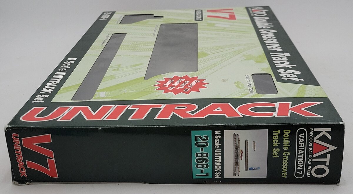 Kato 20-866-1 N Scale V7 Unitrack Double Crossover Track Set VG/Box