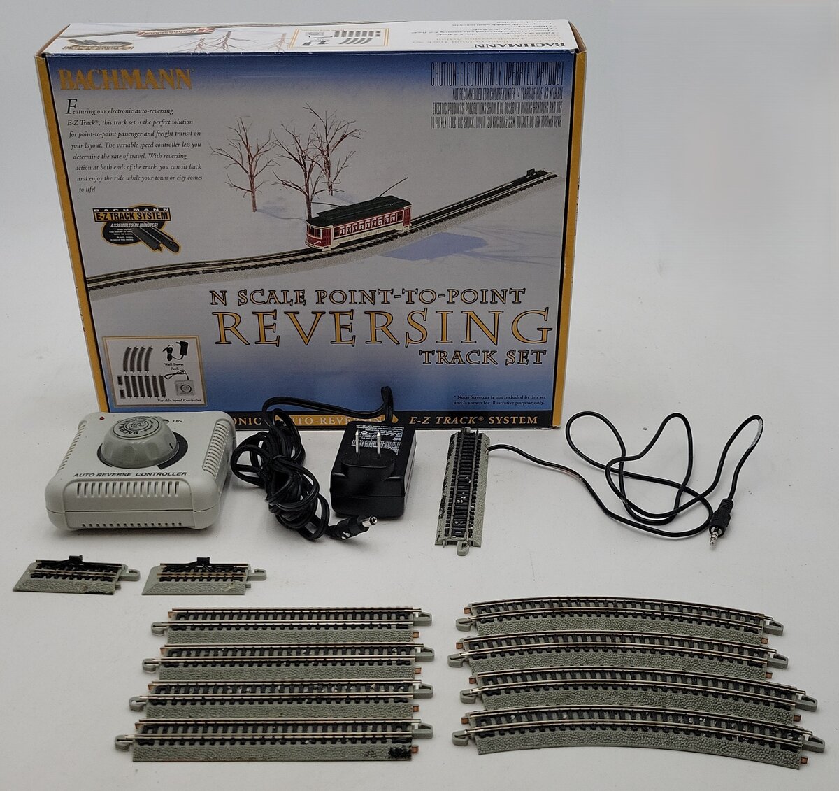 Bachmann 44847 N Nickel Silver Auto-Reversing System E-Z Track Expansion Pack EX/Box