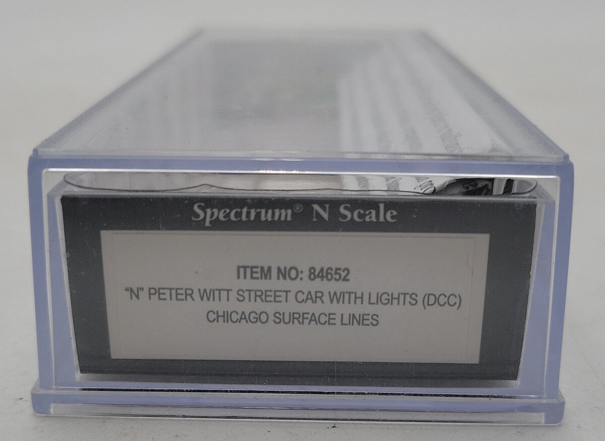 Bachmann Spectrum 84652 N Scale Chicago Surface Lines Peter Witt Streetcar (DCC) EX/Box