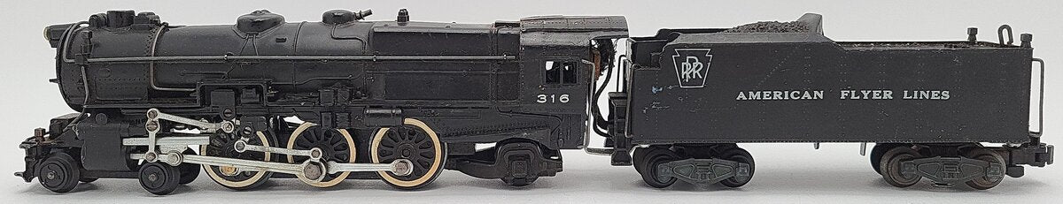 American Flyer 316 Vintage S AFL/PRR 4-6-2 K5 Steam Engine & Tender VG