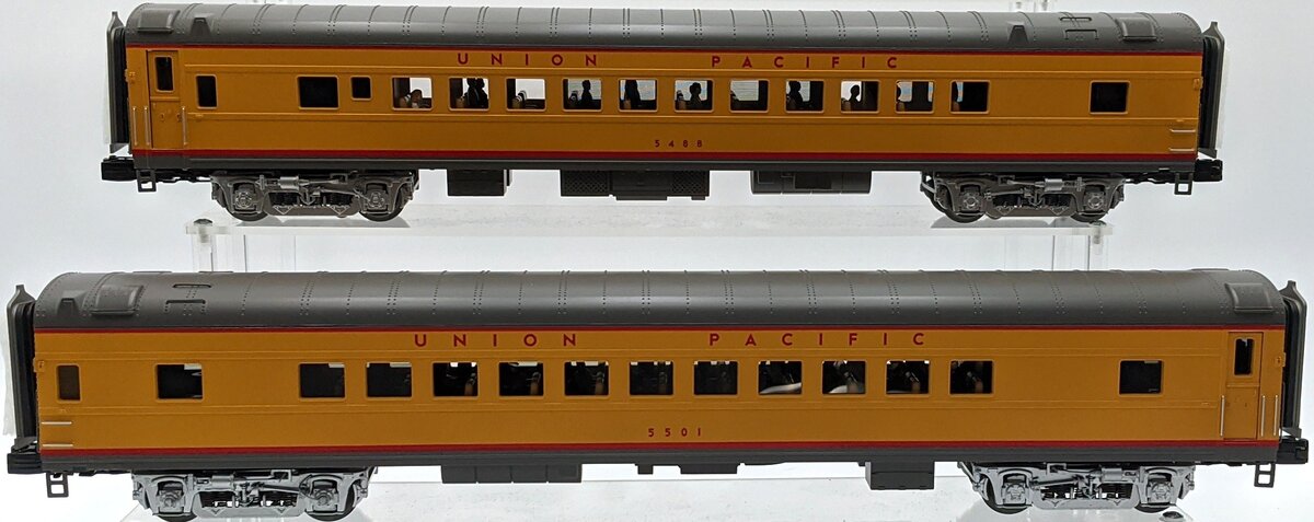 MTH 20-3416B O 2-Car 70' Streamlined Coach/Coach Passenger Set (Smooth) NIB