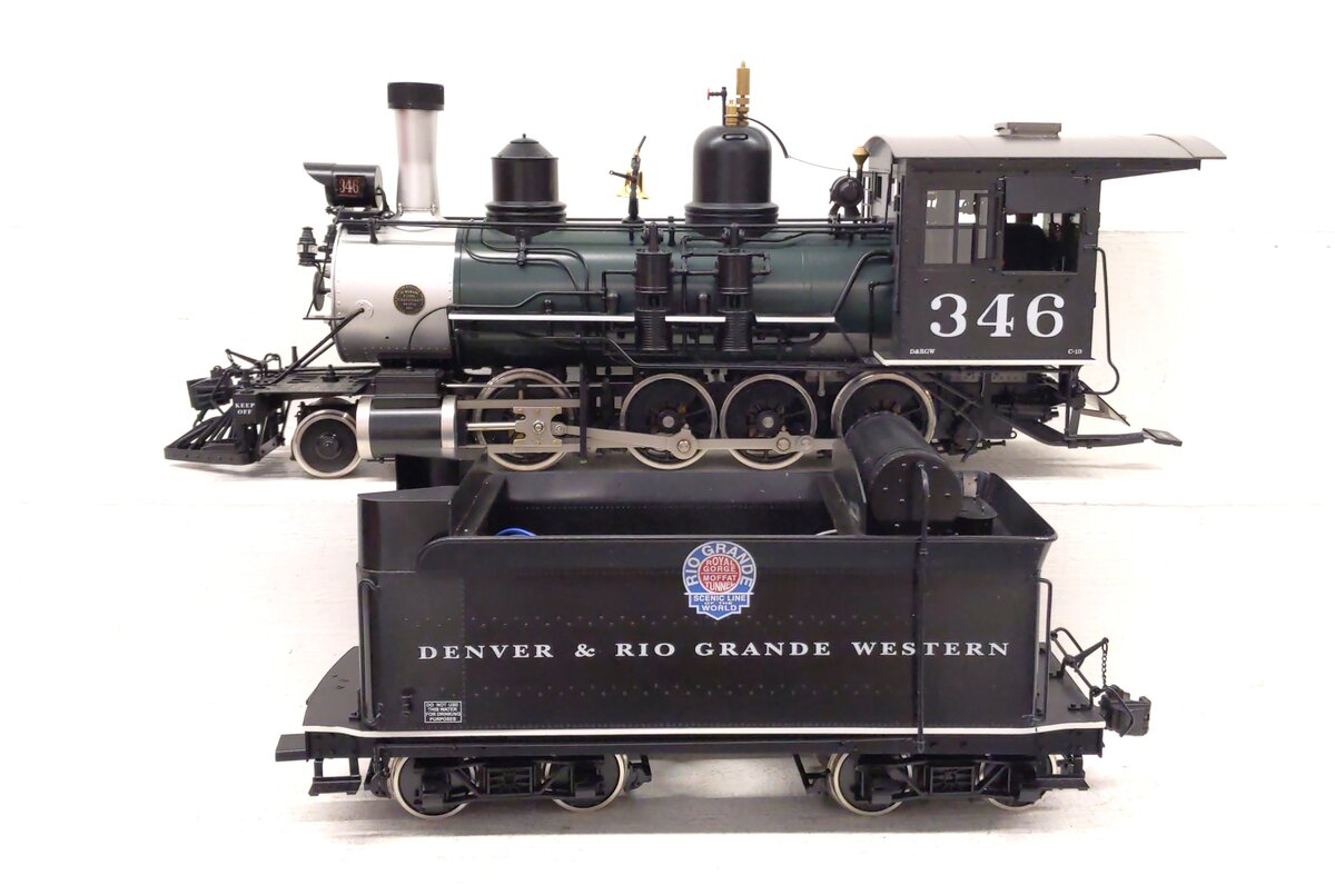 Accucraft AL88-134 1:20.3 Denver & Rio Grande Western C-19 2-8-0 Steam Loco #346 EX/Box