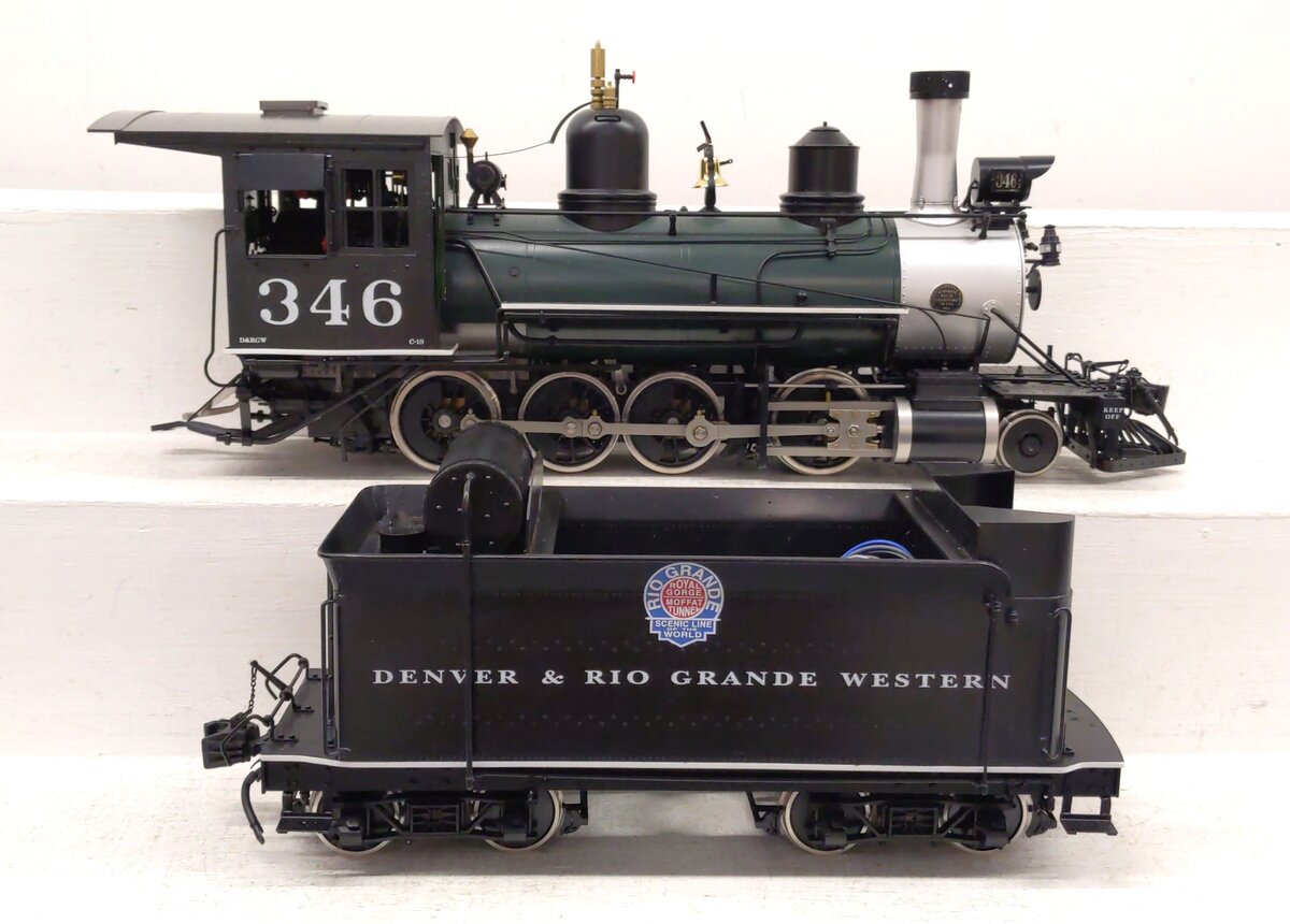 Accucraft AL88-134 1:20.3 Denver & Rio Grande Western C-19 2-8-0 Steam Loco #346 EX/Box