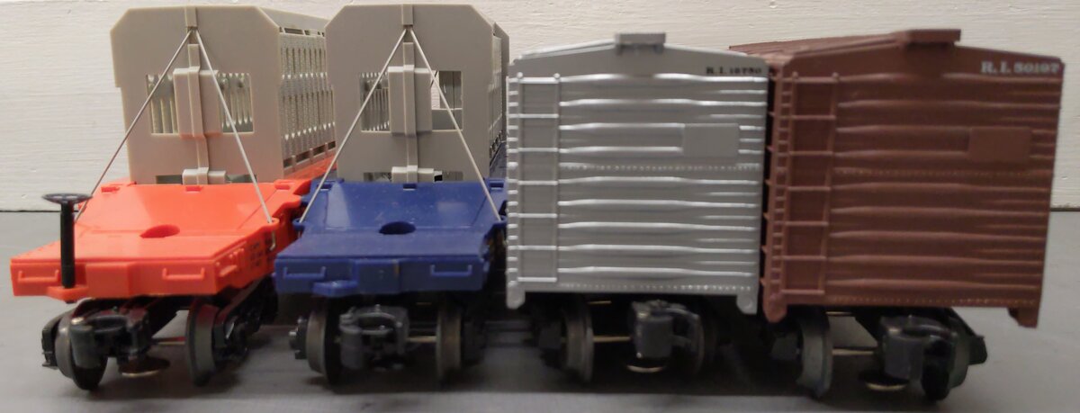 Assorted O Scale Freight Cars 6-9232, 6-16349, 50197, 16750 [4] LN/Box