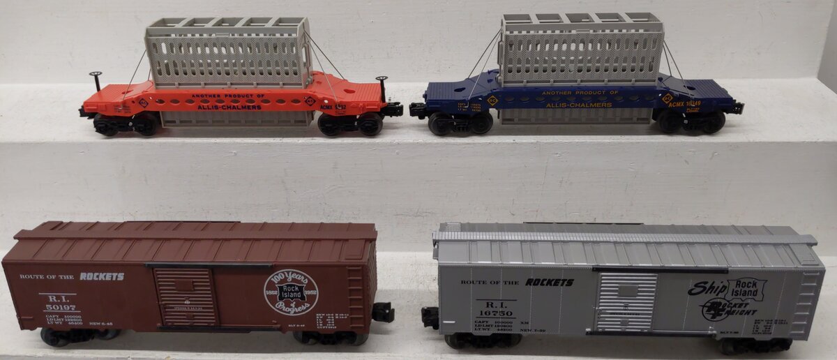 Assorted O Scale Freight Cars 6-9232, 6-16349, 50197, 16750 [4] LN/Box