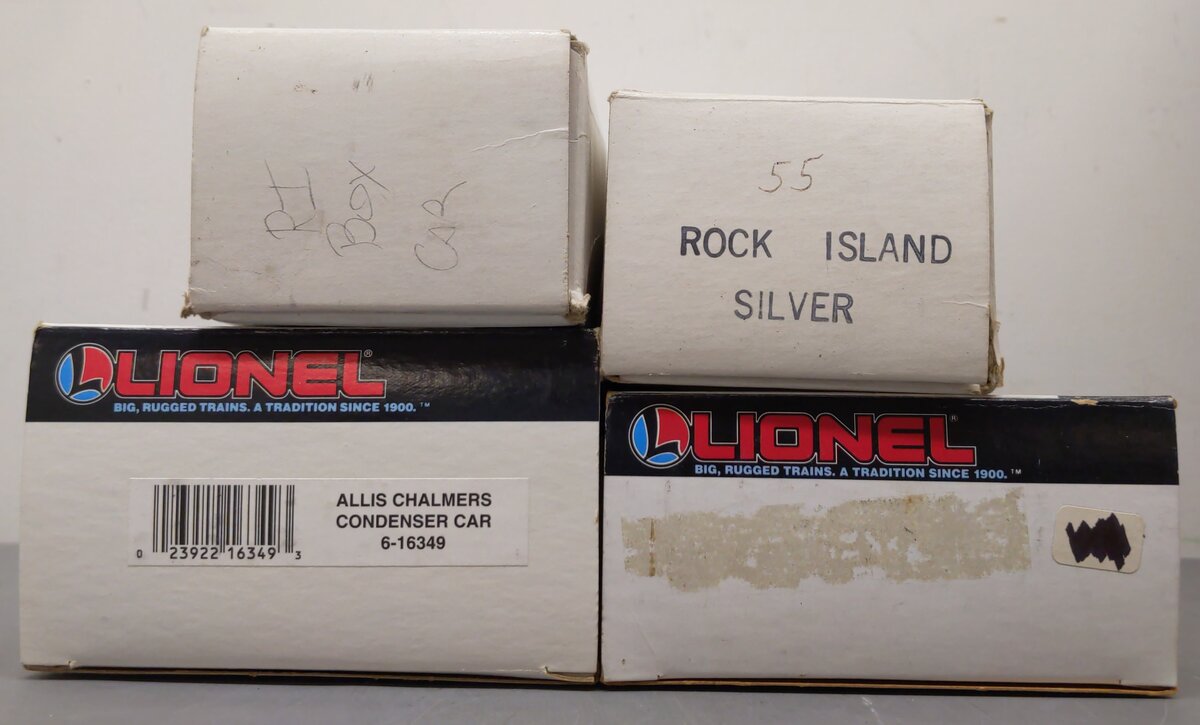 Assorted O Scale Freight Cars 6-9232, 6-16349, 50197, 16750 [4] LN/Box