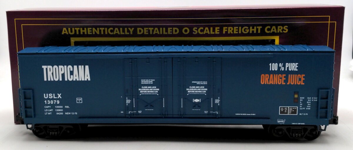 MTH 20-93064 O Gauge Tropicana 50 Foot Reefer Car #13079 LN/Box
