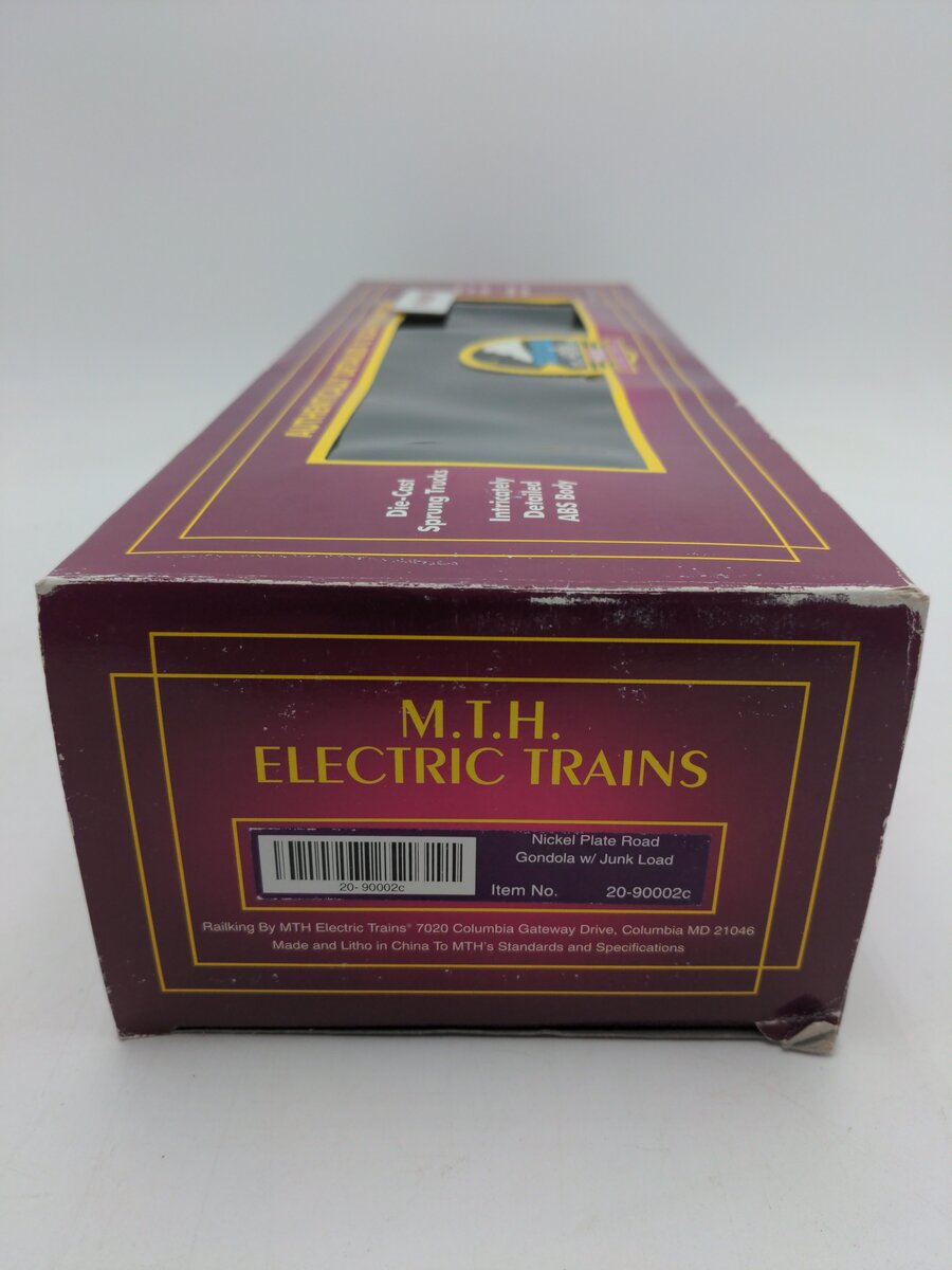 MTH 20-90002C O Gauge Nickel Plate Road Gondola w/ Junk Load #44622 LN/Box