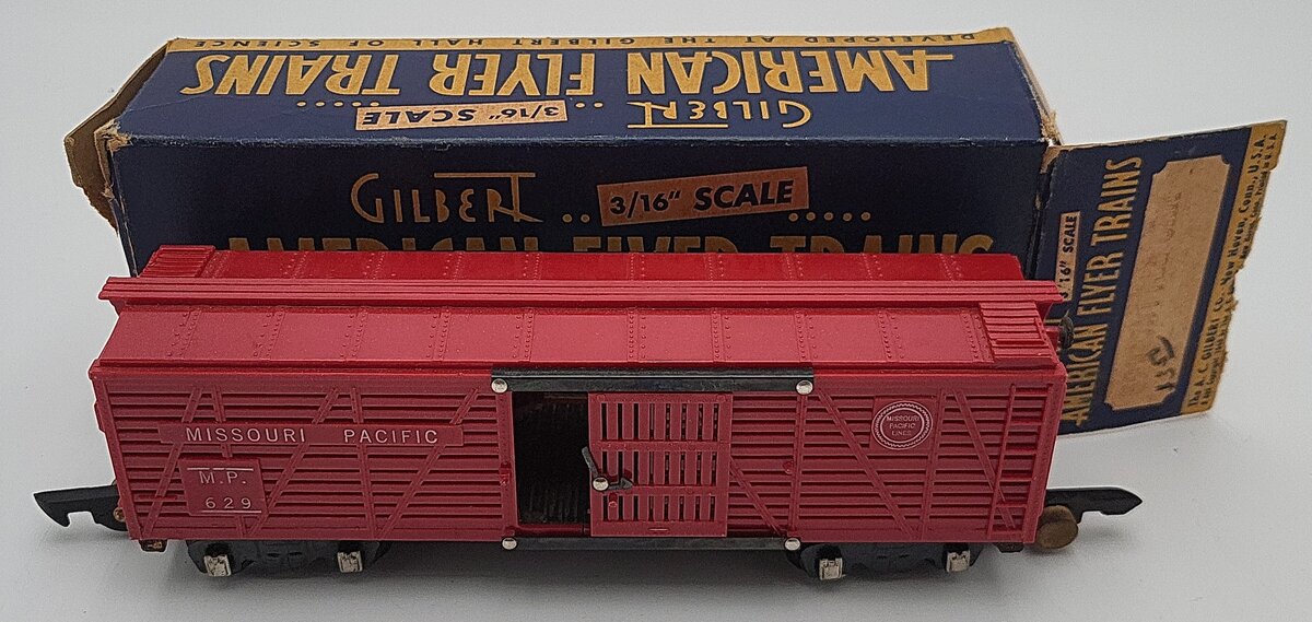American Flyer 629 Vintage S Missouri Pacific Stock Car VG/Box