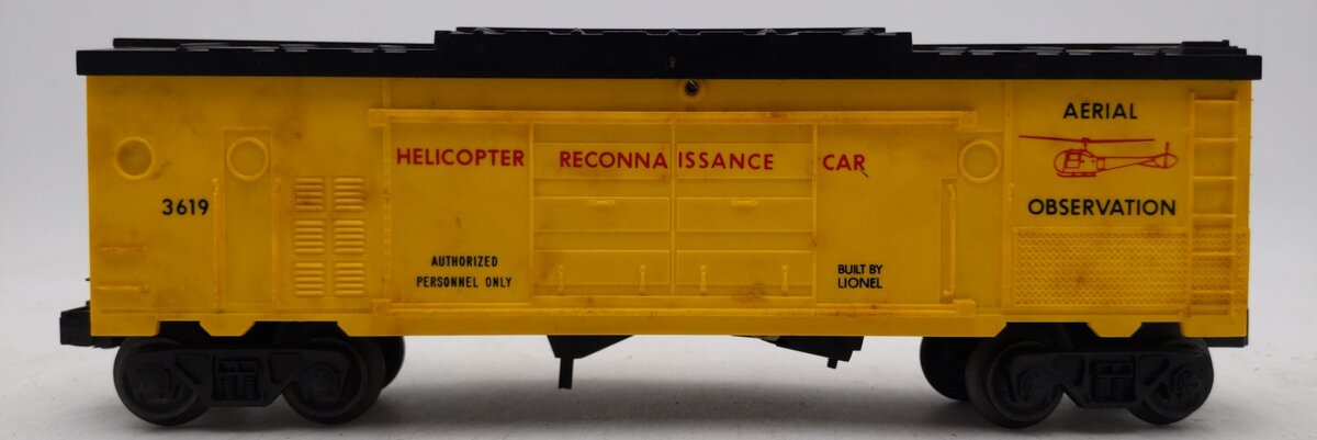 Lionel 3619 Vintage O Operating Helicopter Reconnaissance Car EX