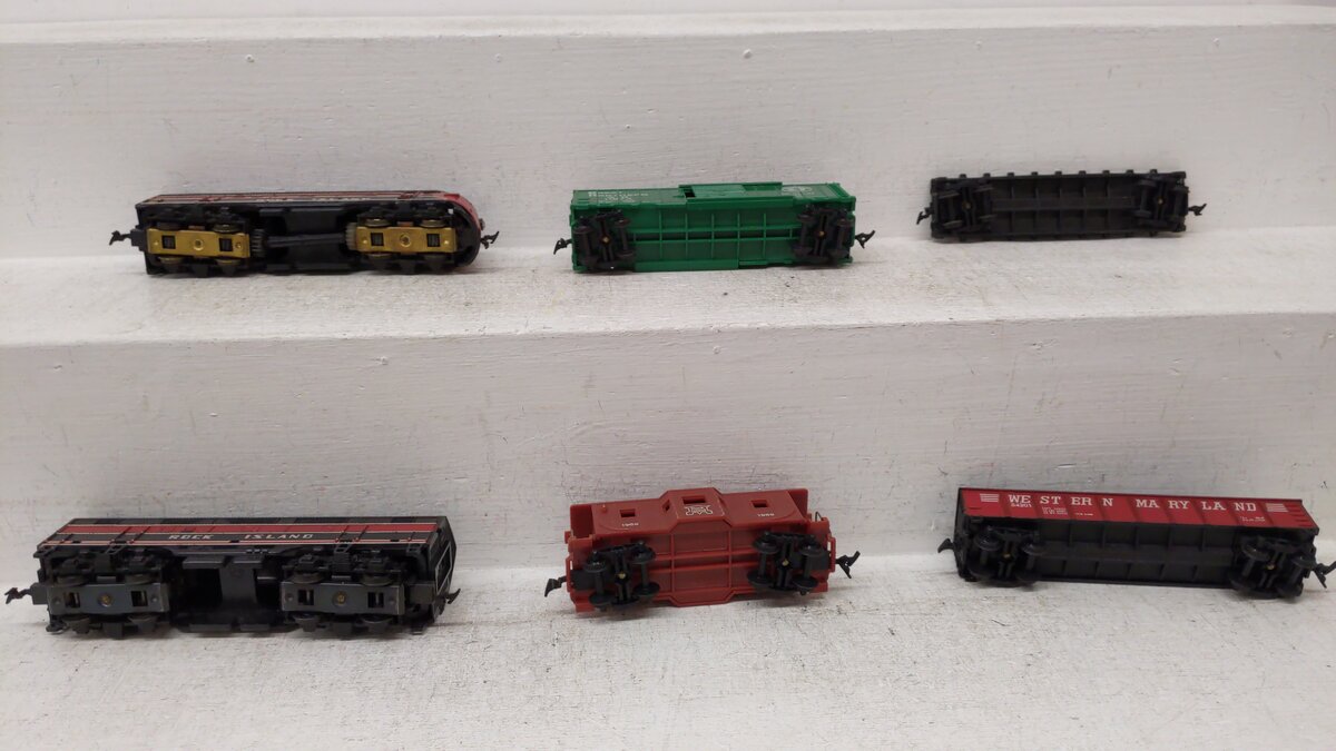 Marx Vintage HO Rock Island Diesel locomotive set #99 #1959 #54201 #11874 #10049 VG/Box